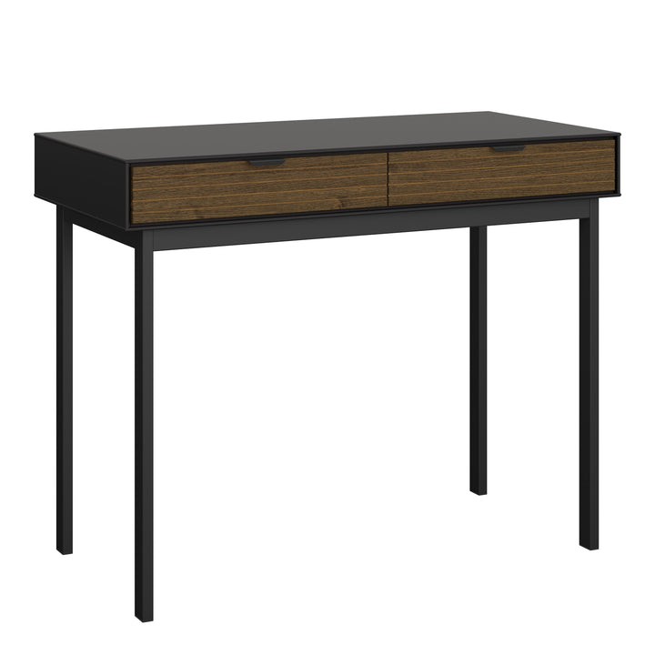 Soma Desk 2 Drawers in Granulated Black Brushed Espresso