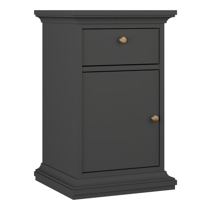 Paris Nightstand 1 Door + 1 Drawer in Matt Grey