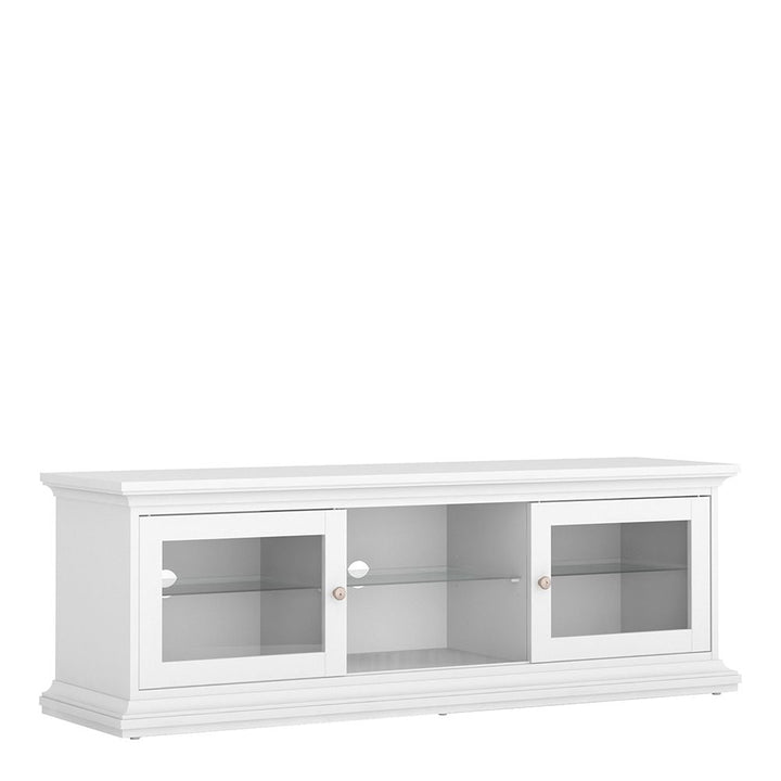 Paris TV Unit Wide 2 Doors 1 Shelf in White