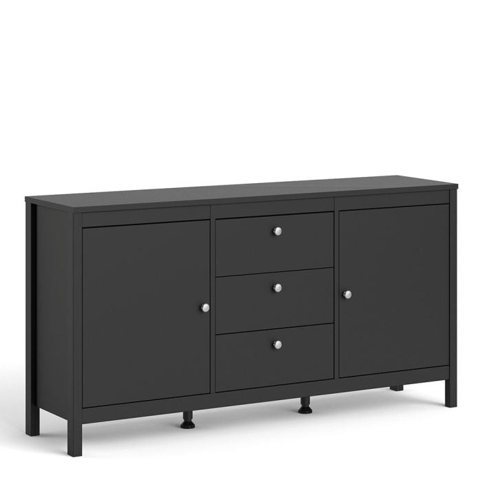 Madrid Sideboard 2 Doors 3 Drawers in Matt Black