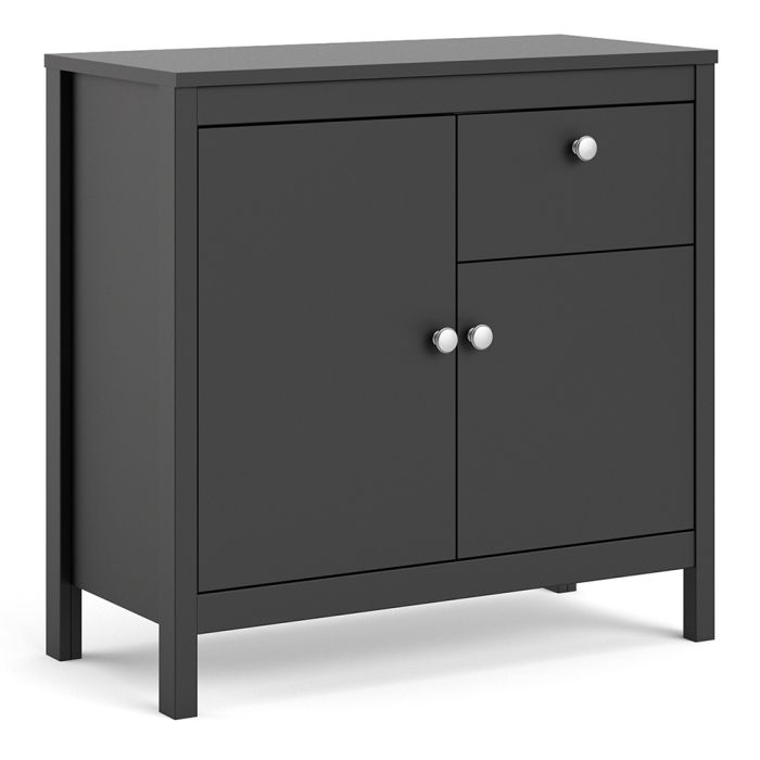 Madrid Sideboard 2 Doors 1 Drawer in Matt Black