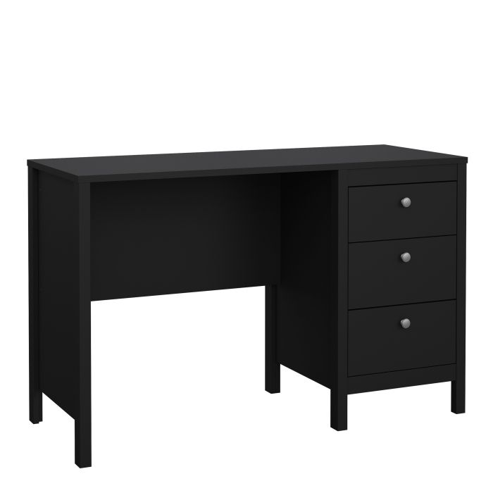 Madrid Desk 3 Drawers Matt Black