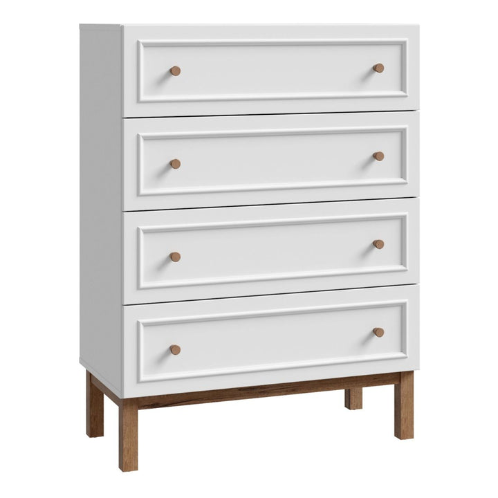 Wensley 4 Drawer Chest in Light Grey and Oak