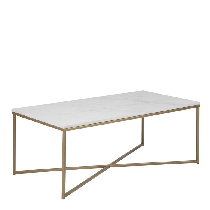 Alisma Coffee Table with White Marble Effect Top