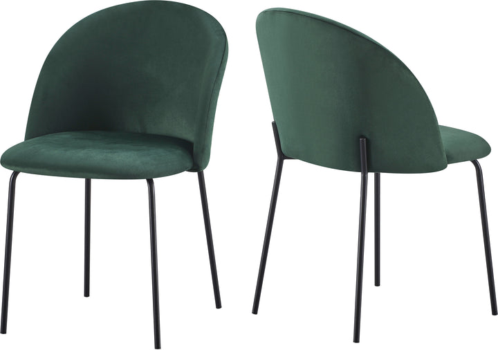 Green Velvet Dining Chair with Metal Legs – Modern Comfortable Side or Accent Chair