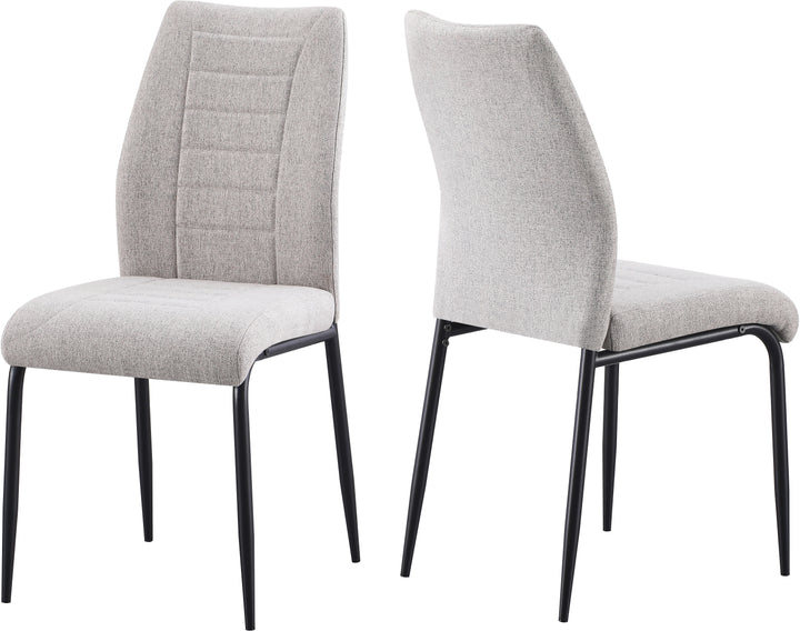Set of 4 Grey Fabric Dining Chairs – Modern High Back Design for Kitchen or Home Office