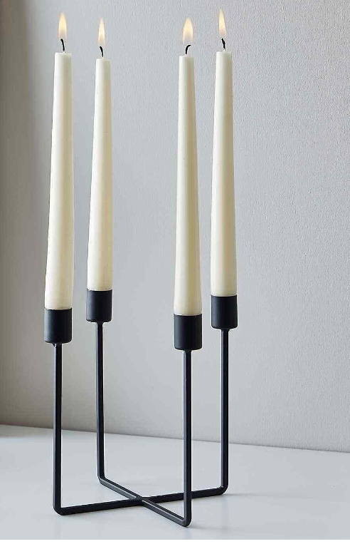 Black Dinner Candelabra 4 pillar candle holder retro dining light centrepiece