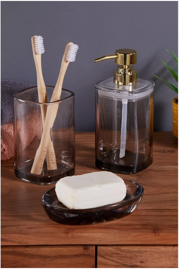 Beldray 3 piece Bathroom Accessory glass accessories Set