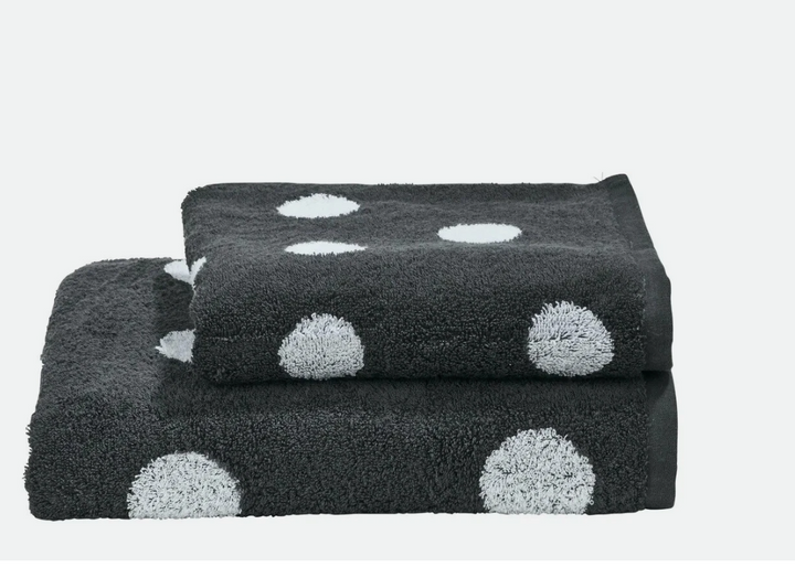 Daily Shapes Dots bath towel towel 70x140cm Anthracite (grey) Bright White