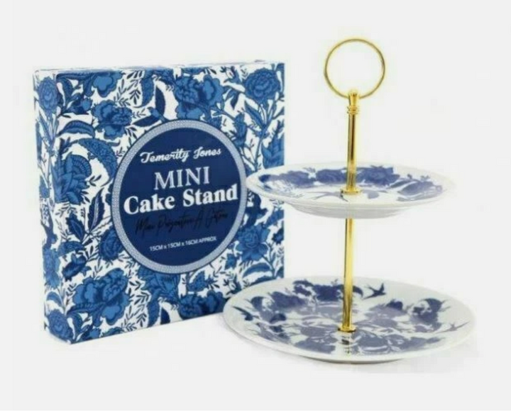 Vintage style willow blue and white 2 Tier presentation cake stand