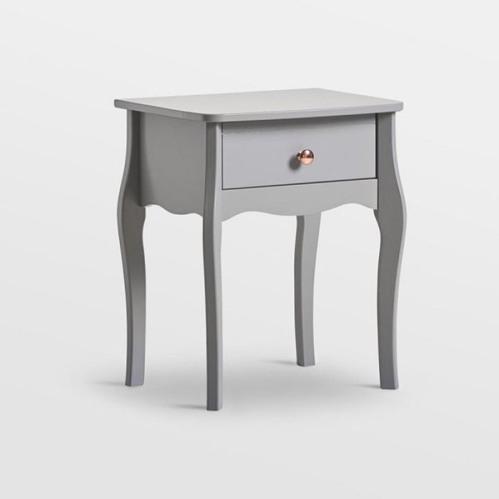 Baroque Nightstand Folkestone Grey with Rose Gold Colour Handles