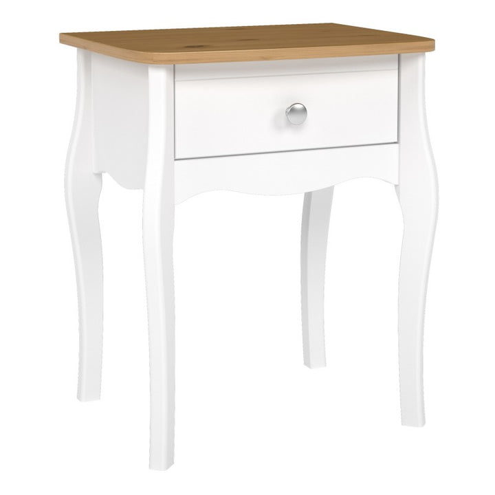 Baroque Nightstand Pure White Iced Coffee Lacquer