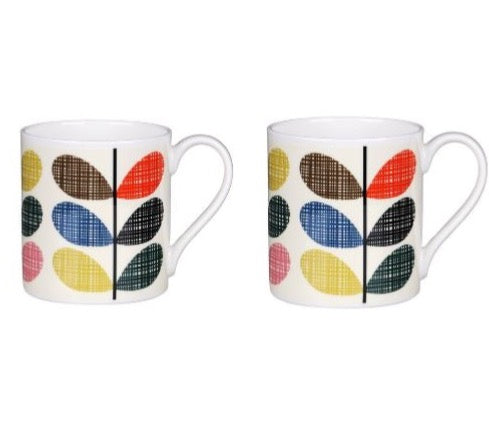 Set of two Orla Kiely Fun scribble bone China Mug