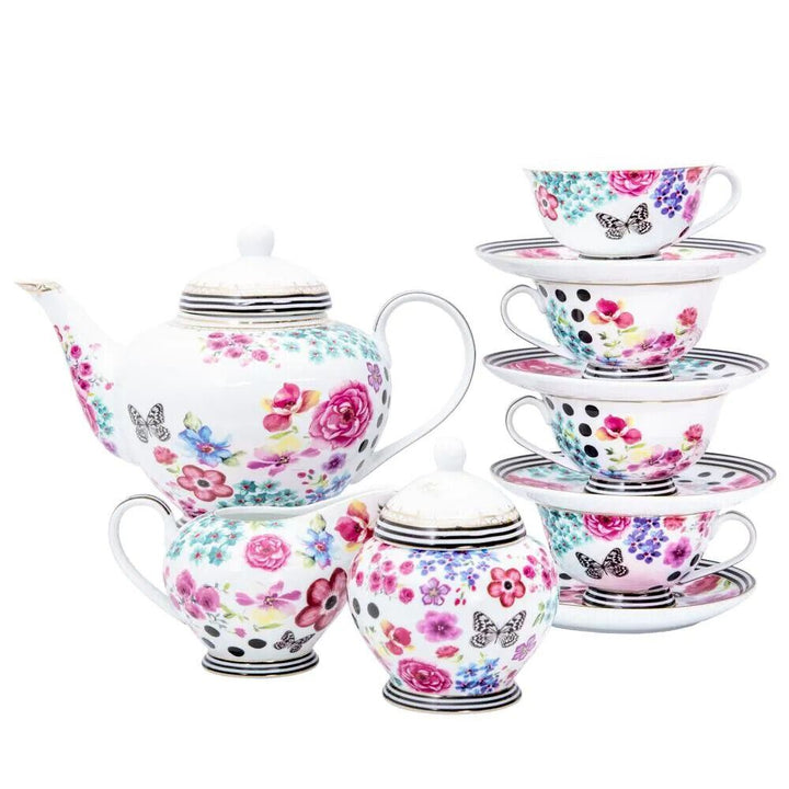 Melli mello Tea for 4 full tea set serveware saucers cup milk jug sugar bowl