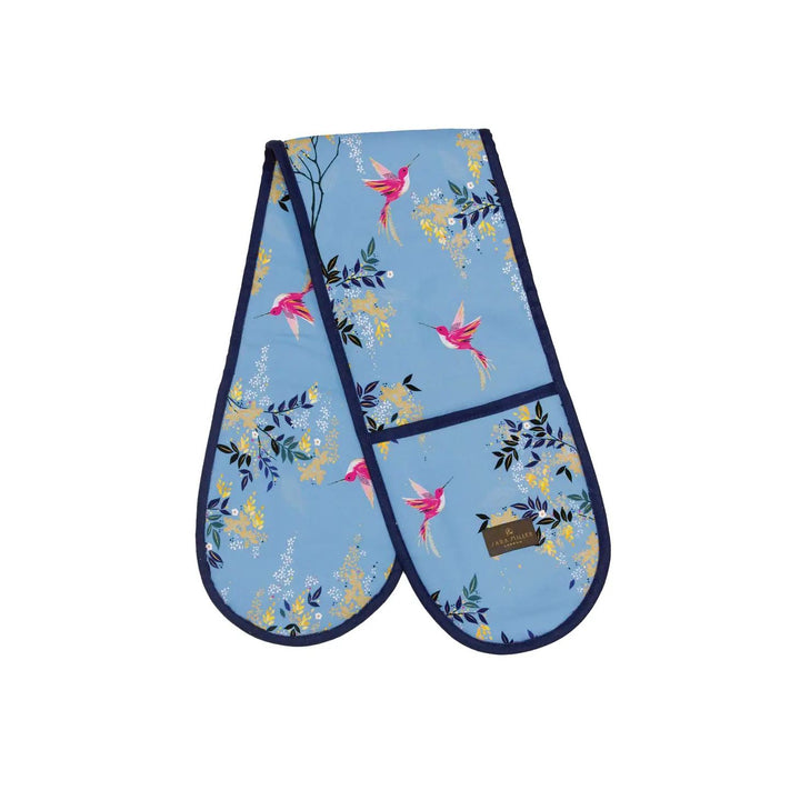 Sara Miller - Light Blue Hummingbird Double Oven Glove in Presentation Gift Box