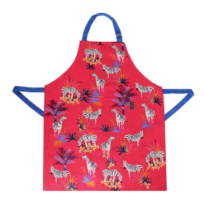 Sara Miller - Red Tahiti Zebra Apron in Presentation Gift Box