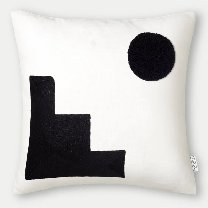 Geometric Pattern Cushion Black White Monochrome Pillow Sofa Cover 45cm 18" UK