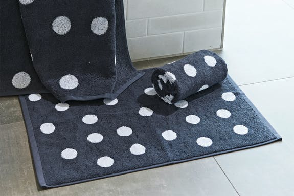 Daily Shapes Dots Bath mat  50x70cm Anthracite (grey) Bright White