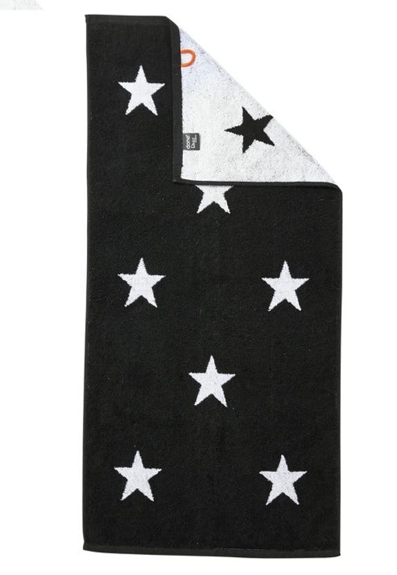 Daily Shapes Stars Hand Towel 50x100cm Black/Bright White