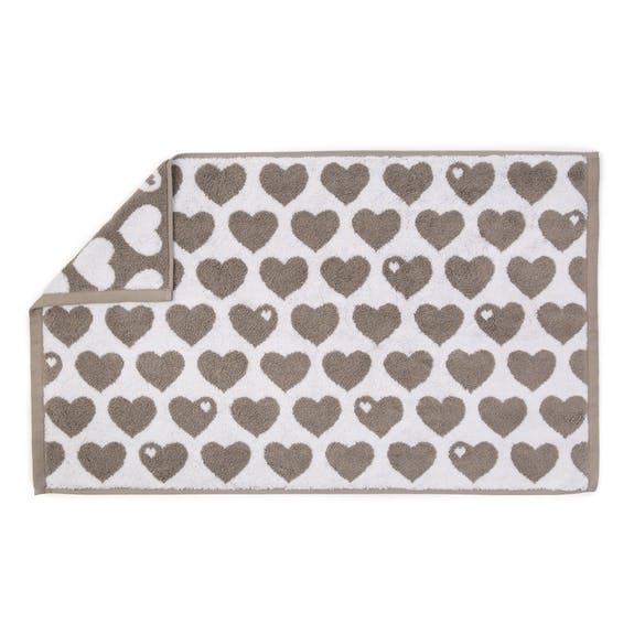 Hearts Bath Mat - Grey