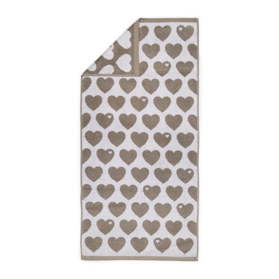 Hearts Towel 50 x 100 - Grey