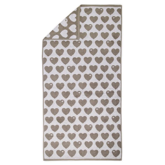 Hearts Bath towel 70 x 140 - Grey/white.