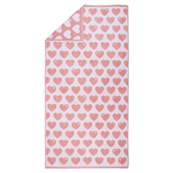 Graziela hearts Bath towel 70 x 140 - Pink/white