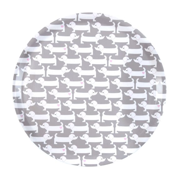 Tray Dachshund grey tray 38cm