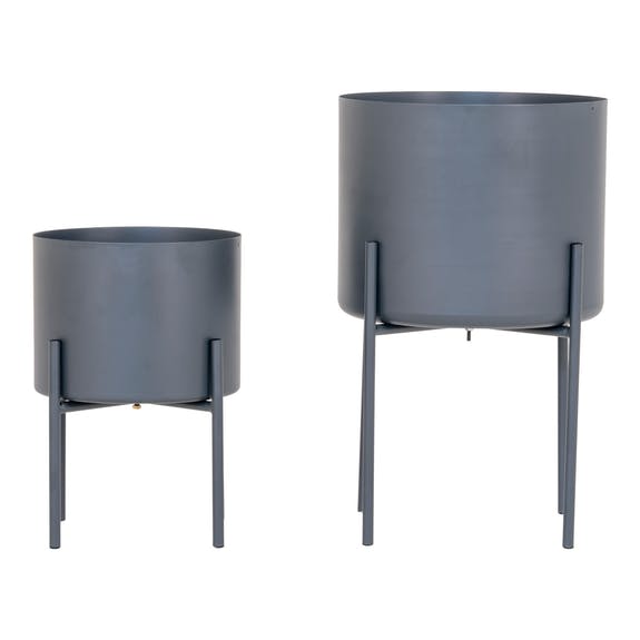 Pavia Flower pots  - 2  plant pots in grey