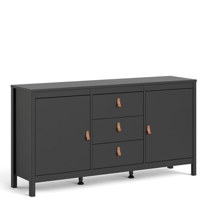 Barcelona Sideboard 2 doors + 3 drawers in Matt Black